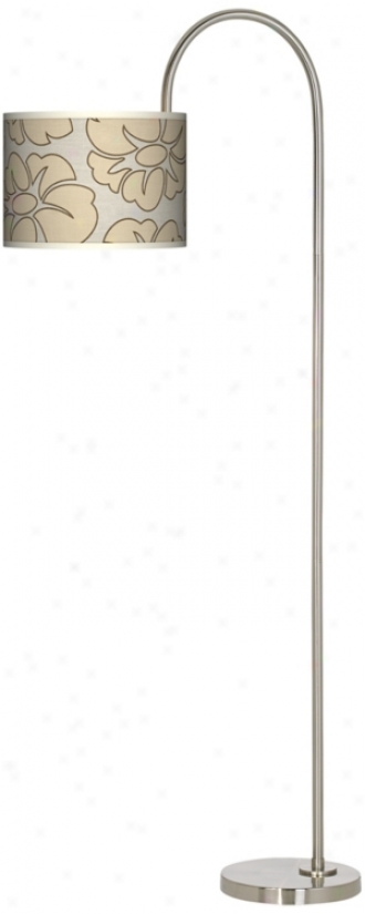 Floral Silhouette Arc Tempo Giclee Floor Lamp (m3882-t5830)