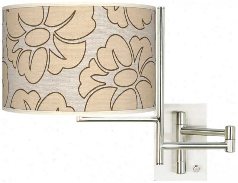 Floral Silhouette Giclee Steel Plug-in Swing Arm Wall Light (k1148-t6626)