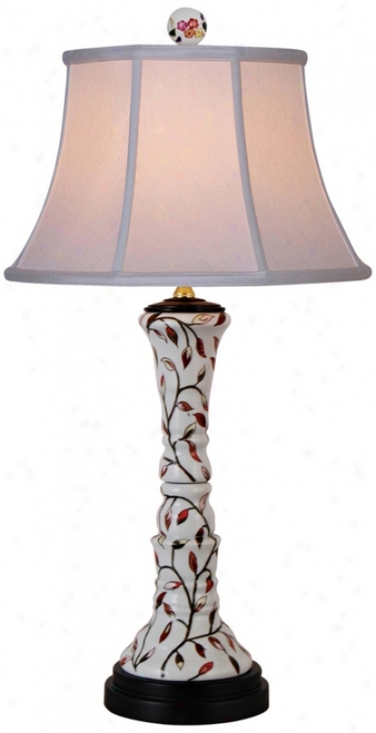 Floral Tall Vase Porcelain Buffet Lamp (n2135)