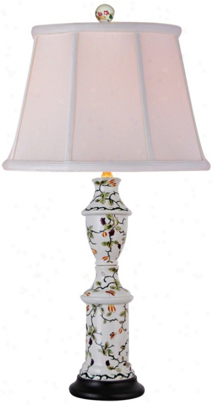 Floral Tall Vase Porcelain Table Lamp (n2058)