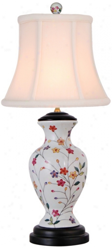 Floral Vase Petite Porcelain Table Lamp (n2083)