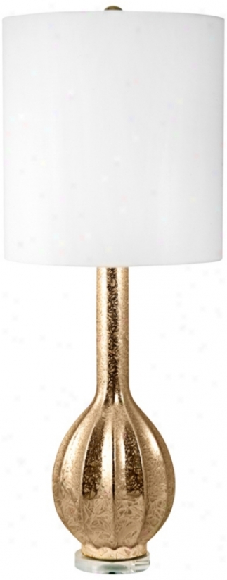 Fluted Gold Ceramic Table Lamp (v2526)