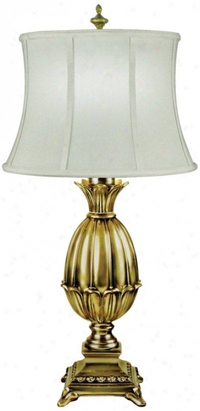 Footed Artichoke Polished Brass Finish Table Lamp (j6550)