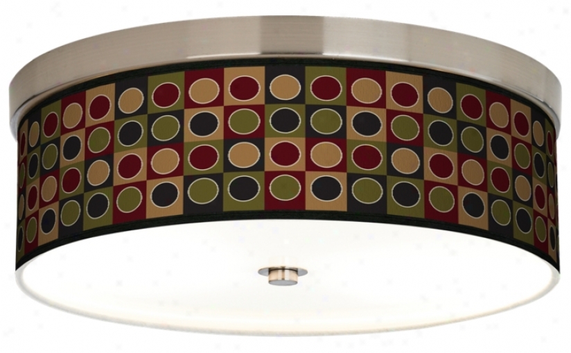 Forest Dotted Squares Giclee Energy Efficient Ceiling Light (h8796-k1386)