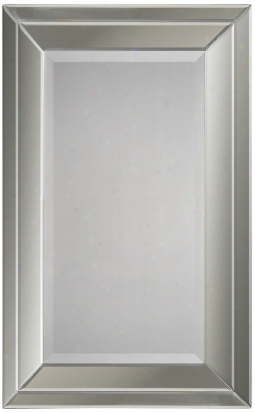 Frameless Beveled Rectangular 38" High Wall Mirror (m3568)