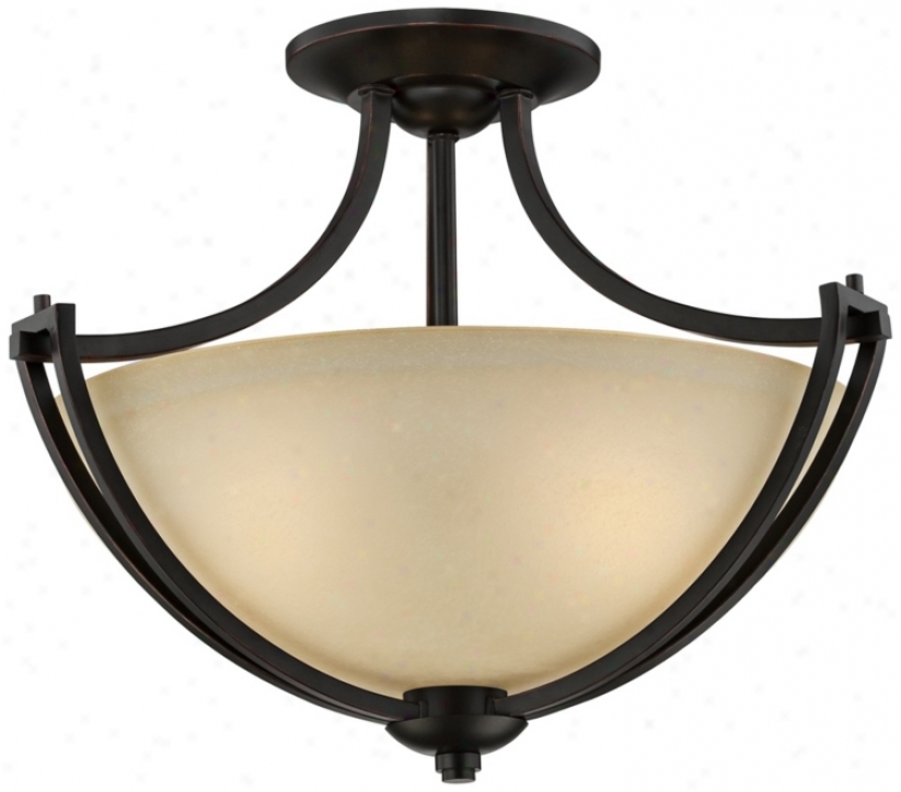 Franklin Iron Works Bennington 18" Wide Semi-flush Light (u4593)