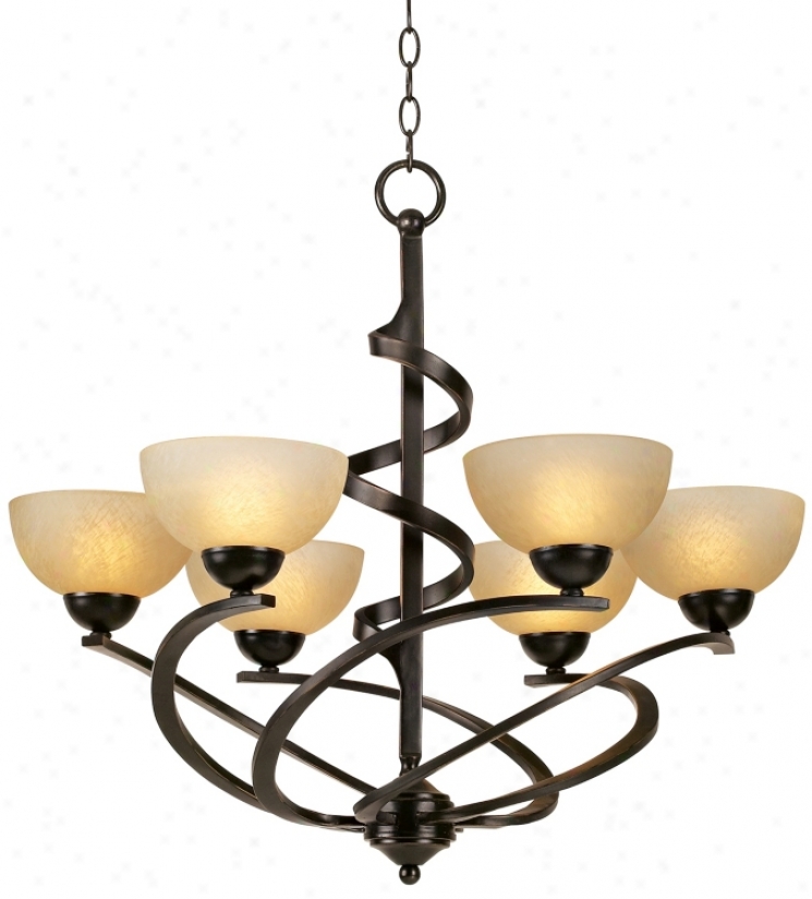 Franklin Iron Works&#8482; Oil Rubbed Bronze Ribbon Chandelier (48298)