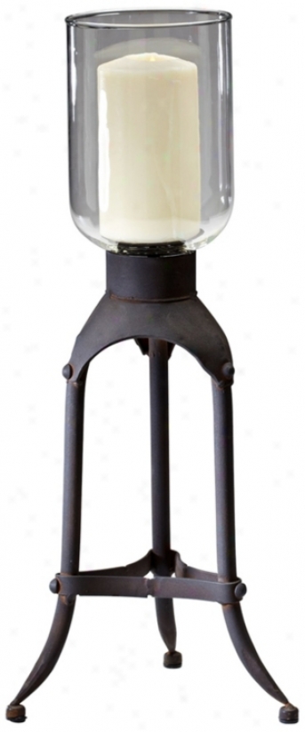 Franklin Raw Steel Iron Candle Holder (v0534)