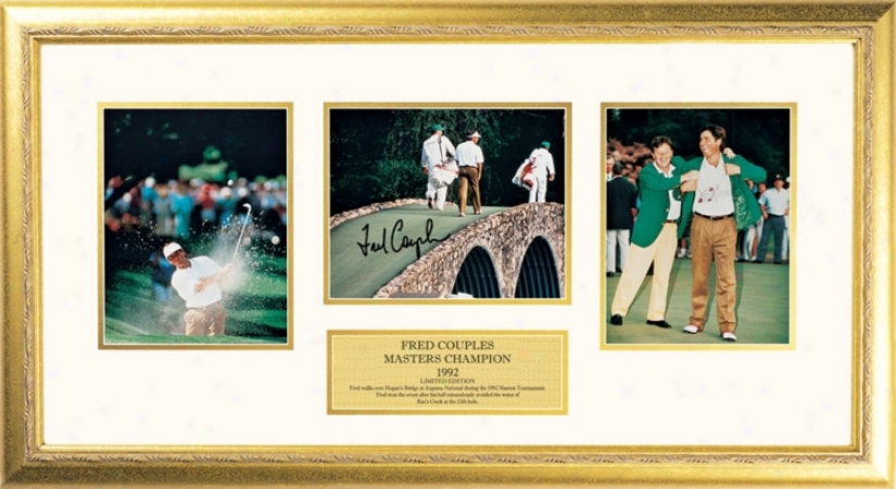 Fred Couples Golf Gold Framed Three Photo Collage (f3370)