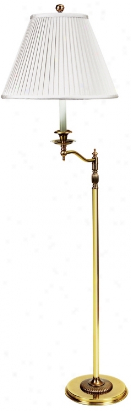 Frederick Cooper Benny Antiqued Brass Finish Floor Lamp (35435)
