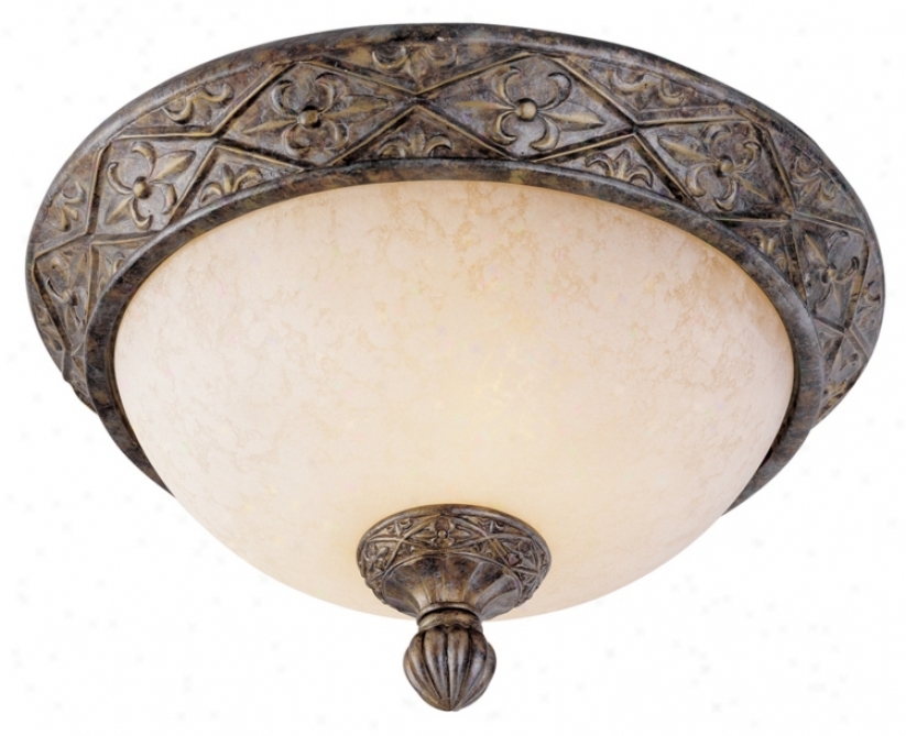 French Bronze 13" Wide Flushmount Ceiling Ligght Fixture (27387)