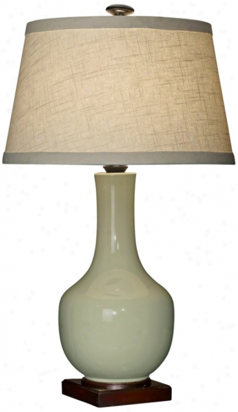 Frit Celadon Ceramic Table Lamp (r5985)