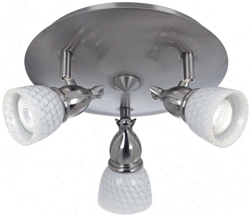 Frosted Swirl Glass 3-light Offset Track Fixture (t6294)