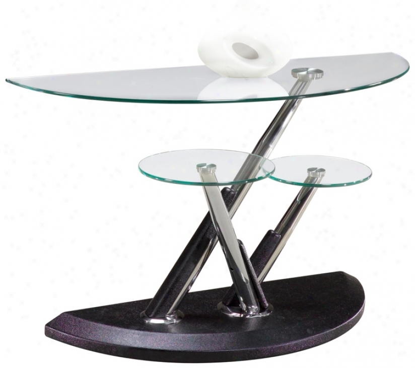 Fused Glass Top Sofa Table (h0787)