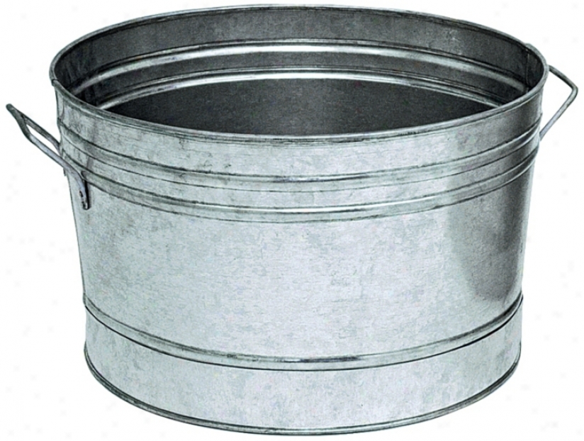 Galvanized Steel 16 1/4" Round Tub (u9779)