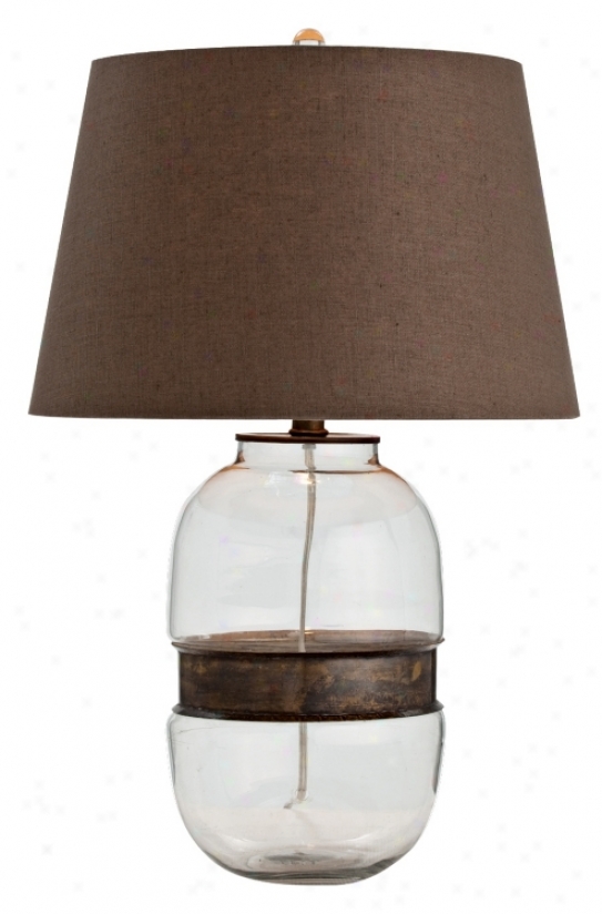 Garrison Vintage Brass And Glass Table Lamp (m6070)