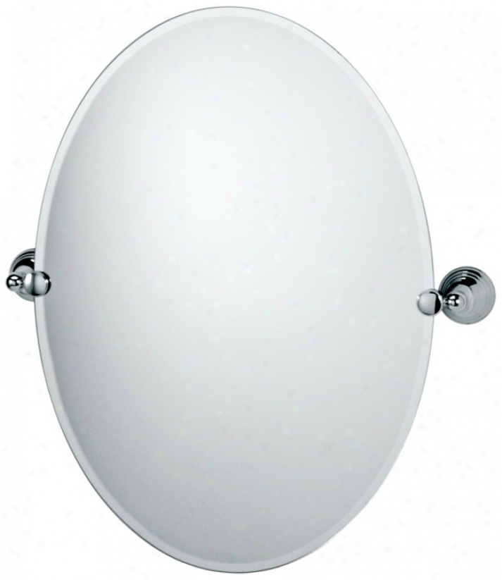 Gatco Charlotte Polished Chrome Finish Oval Slant  Wall Mirror (p5320)