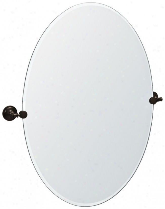 Gatco Irvine Bronze Finish Oval  32" High Tilt Wall Mirror (p8042)