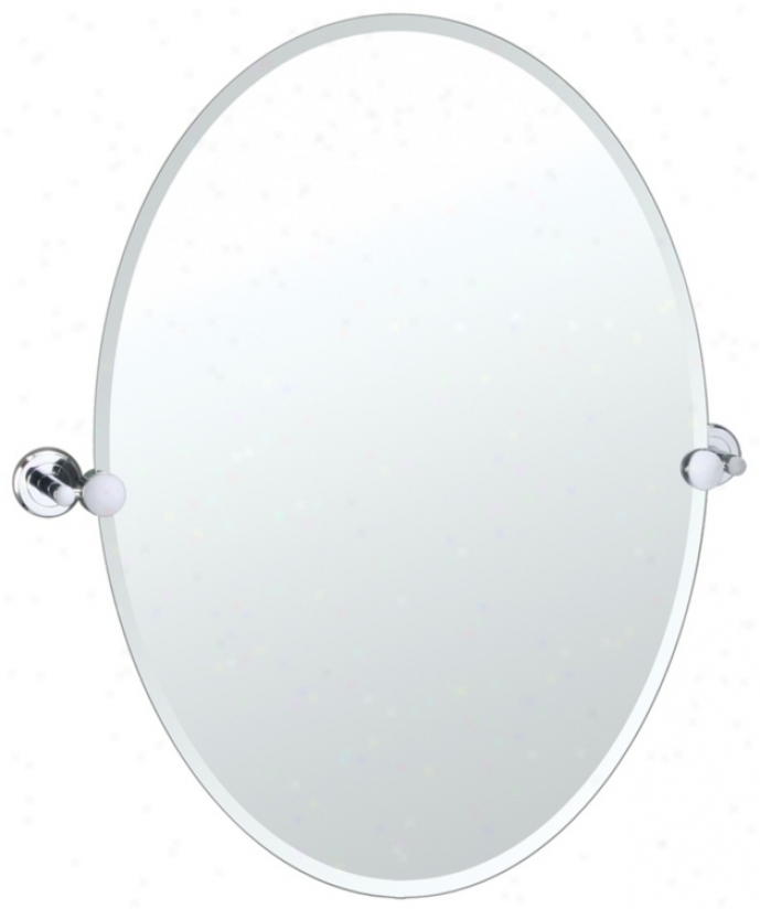 Gatco Latitude 2 Chrome Finish 26 1/2" High Oval Wall Mirror (p8431)