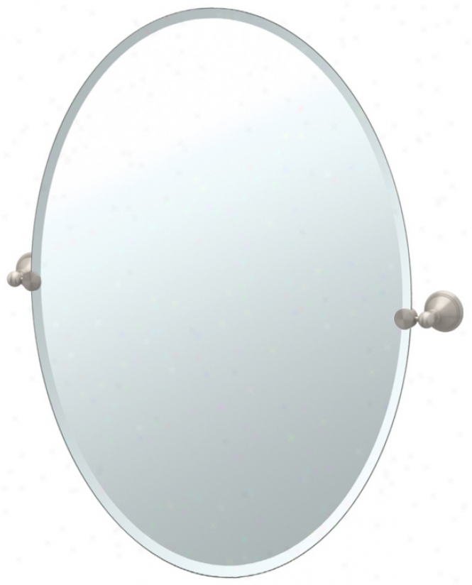 Gatco Laurel Avenu Nickel 26 1/2" H Oval Tilt Wall Mirror (p5369)