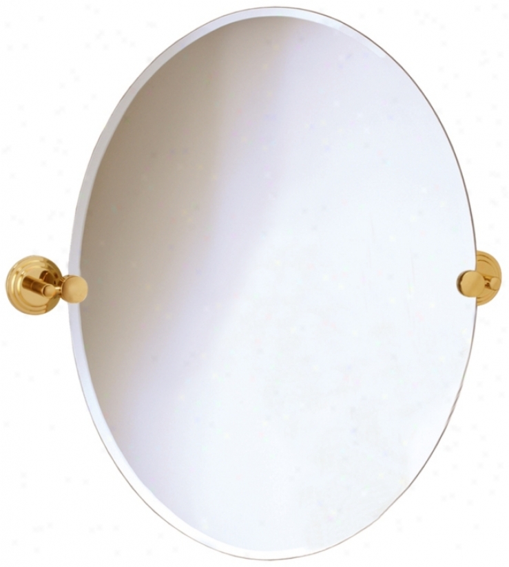 Gatco Marina Brass Finish Oval 26 1/2" High Wall Mirror (p7989)