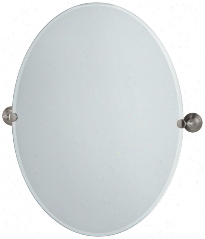 Gatco Satin Nickel Charlotte 32" Aloft Large Oval Mirror (p5339)