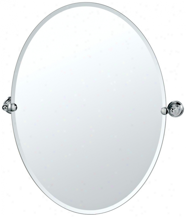 Gatco Tiara Chrome 32" High Frameless Oval Wall Mirror (p5330)