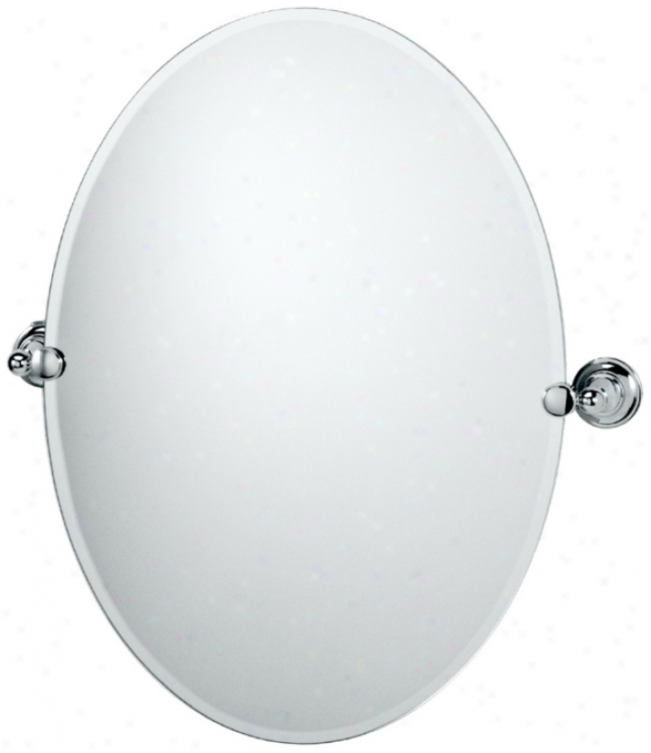 Gatco Tiara Polished Chrome 26" 1/2 High Oval Mirror (p5331)