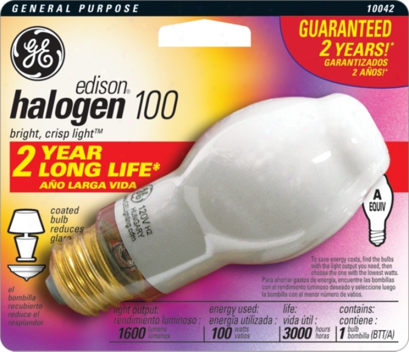 Ge 100 Watt Edison Long Life Halogen Buoyant Bulb (51843)
