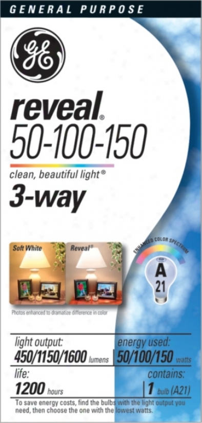 Ge 50/100/150 Reveal 3-way Light Bulb (48712)