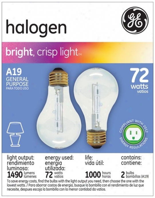 Ge 72 Watt 2-pack General Purpose Halogen Light Bulbs (r6368)