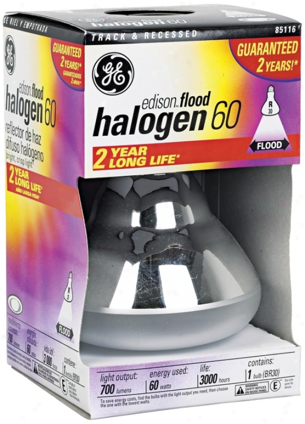 Ge Edison-base 60 Watt Br30 Halogen Flood Light Bulb (35161)