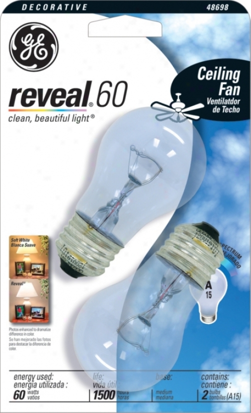 Ge Reveal 60 Watt Ceiling Fan 2-pack Clear Light Bulbs (30764)