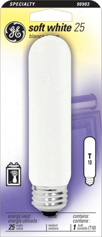 Ge Soft White 25 Watt T10 Frost Tubular Light Bulb (90903)