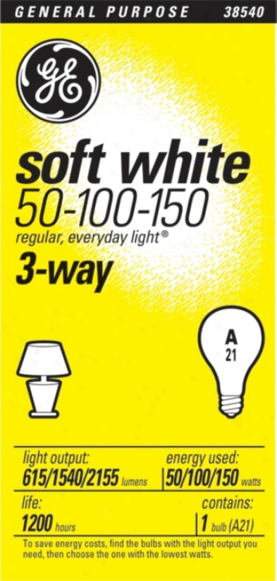 Ge Mild White 3-way Light Bulb (38540)