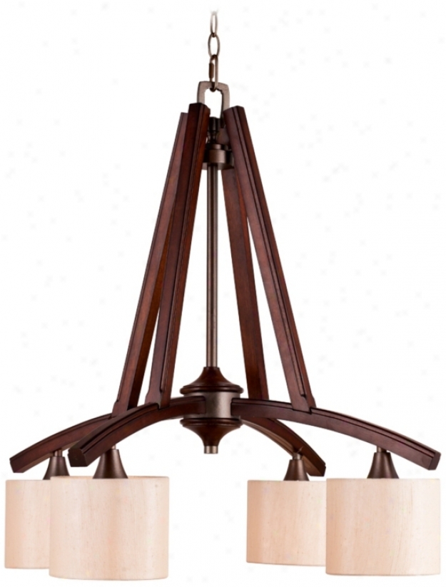 Geller 4-light 27 1/4" Wide Mahogany Forest Chandelie rLight (u8750)