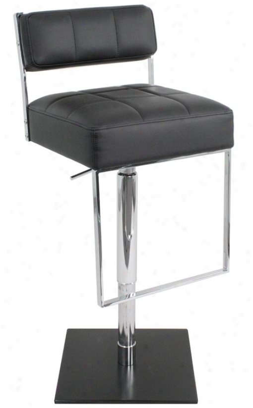 Gentry Black Leatherette And Chrome Bar Or Counter Stool (j8878)
