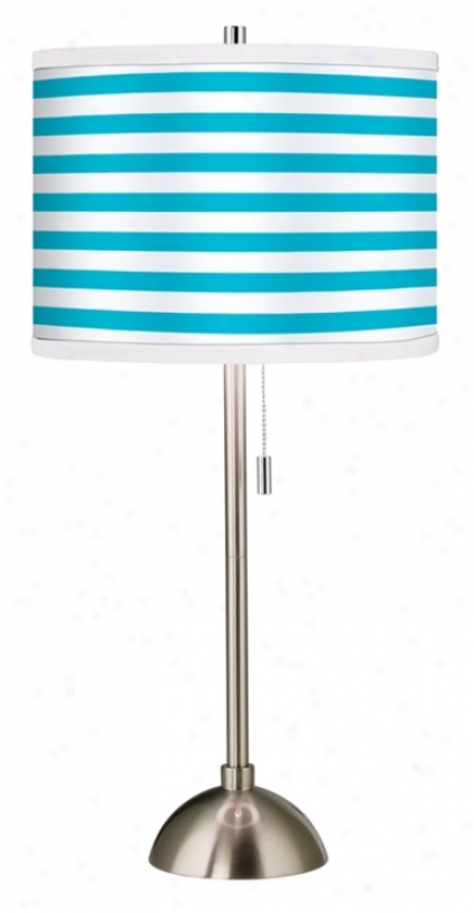 Giclee Aqua Level Stripe Table Lamp (60757-23299)