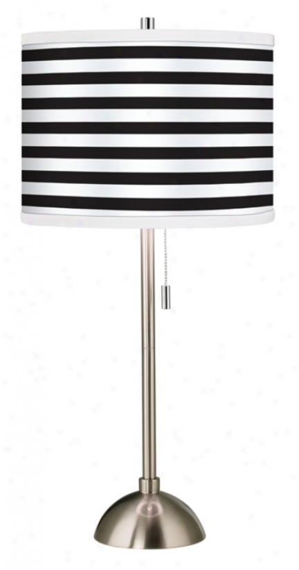 Giclee Black And White Horizontal Stripe Table Lamp (60757-23259)