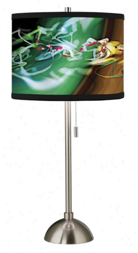 Giclee Green Flwre Pattern Shade Table Lamp (60757-58171)