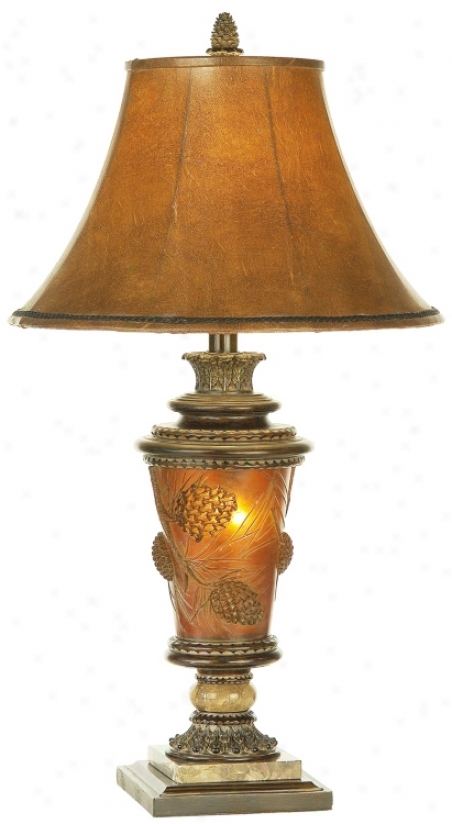 Ice-torrent Mountain Pinecone Glow Night Light Table Lamp (61973)