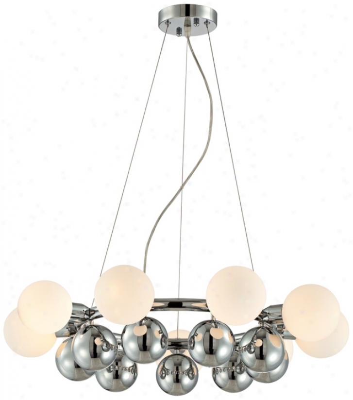 Glass Spheres 27" Wide Stainless Pendant Chandelier (u0753)