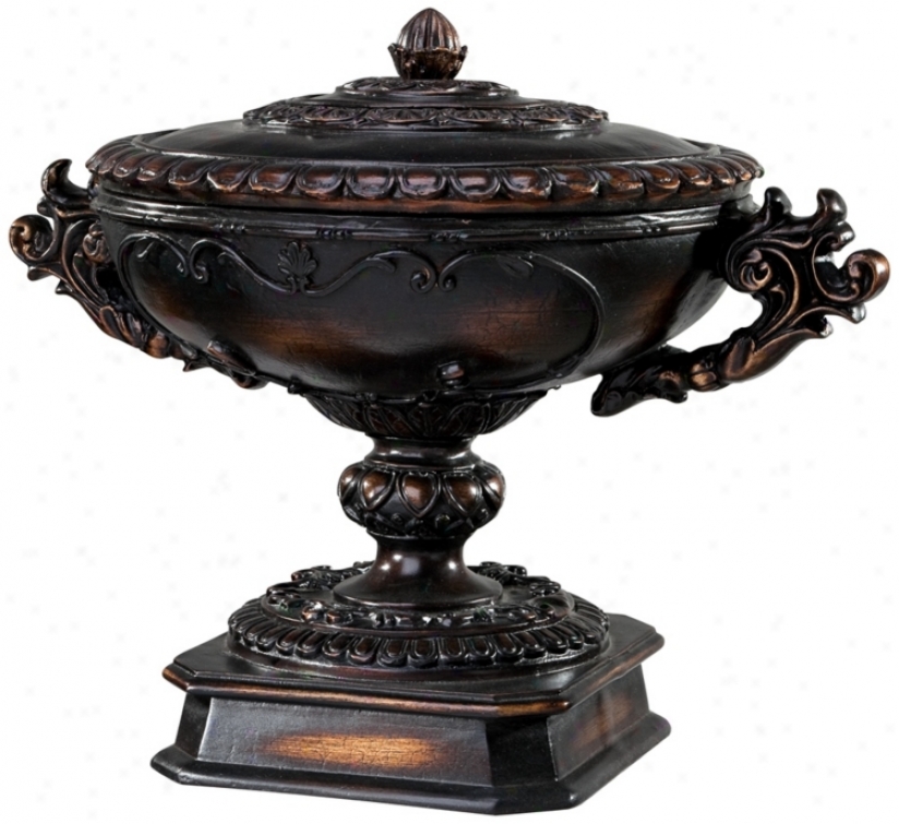 Gold Dut Finished Urn With Lid (r1006)