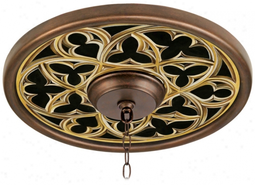 Gothic Arch 16" Remote Bronze Finish Cieling Medallion (02975-k3376)