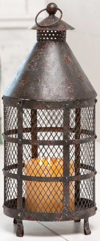 Grande Metal Wlre Mesh Candle Lantern (w2986)