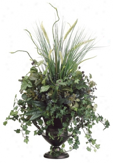 Grass, Ivy And Raspberry Botanical Arrangement (r8446)