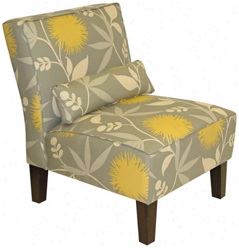 Hoary Dandelion Print Armless Chair (n6107)