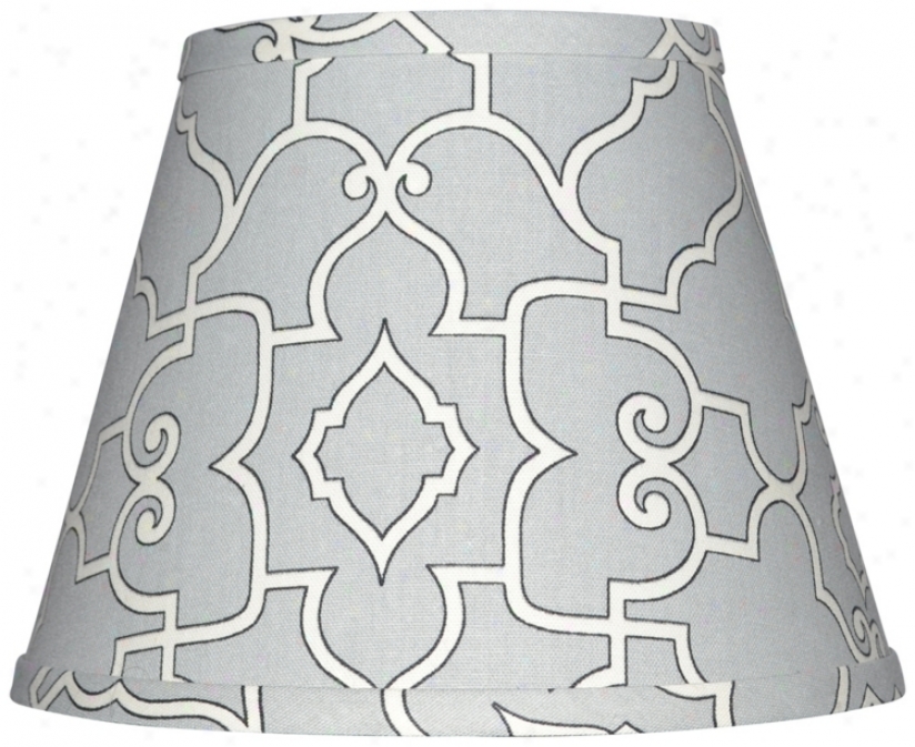 Gray With Cream Architectural Lamp Shade 10x18x13 (spider) (w0231)