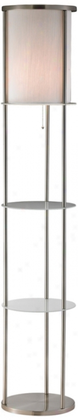 Grayling Satin Stel Shelf Floor Lamp (r4598)