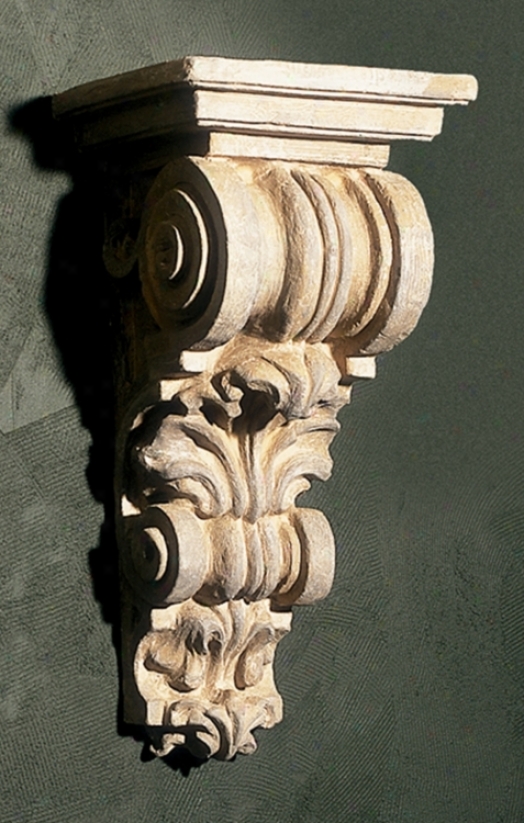 Grecian Corbel Long Faux Stone Finish Shelf (m0163)